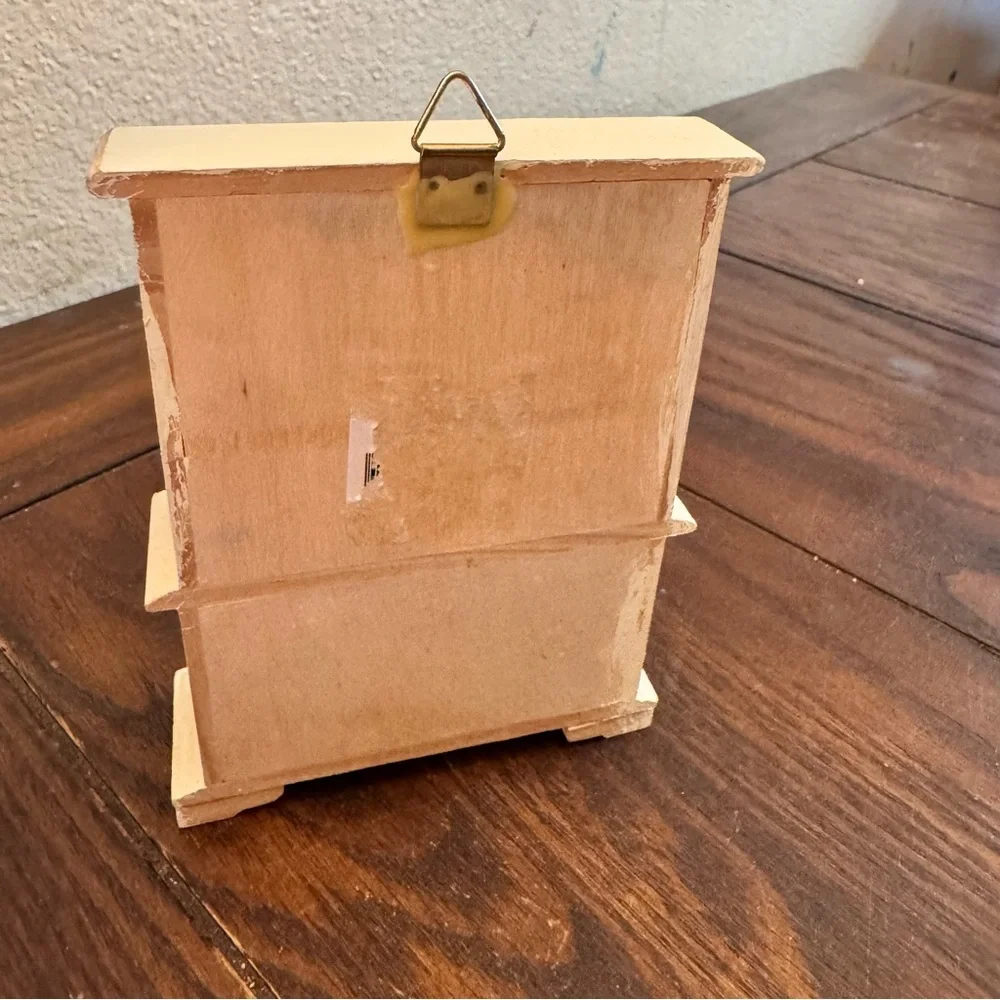 Vintage handmade Miniature white Wooden Hutch Accessories Dollhouse Wall Hanging - Picture 2 of 5